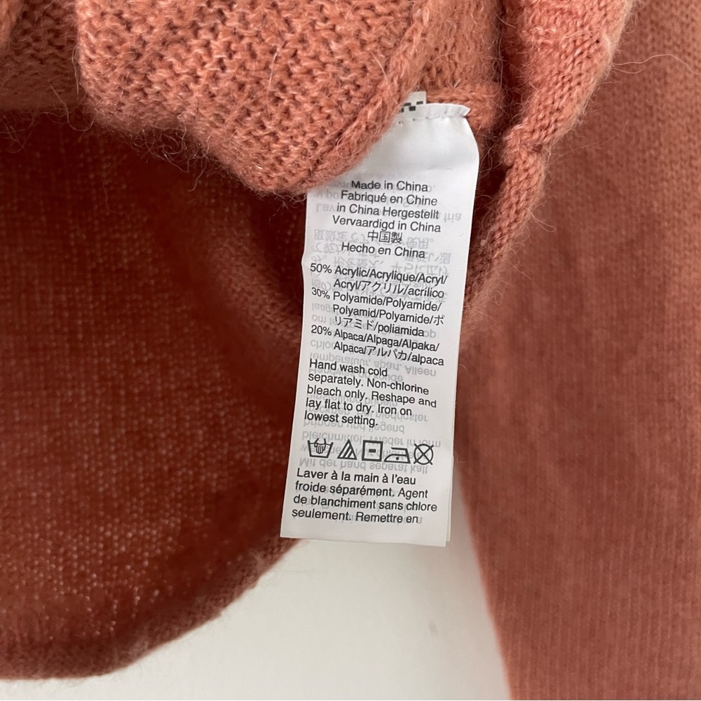 Madewell Muted Light Pink Alpaca Chelsea Pocket Pullover Sweater Size XS - Picture 4 of 4